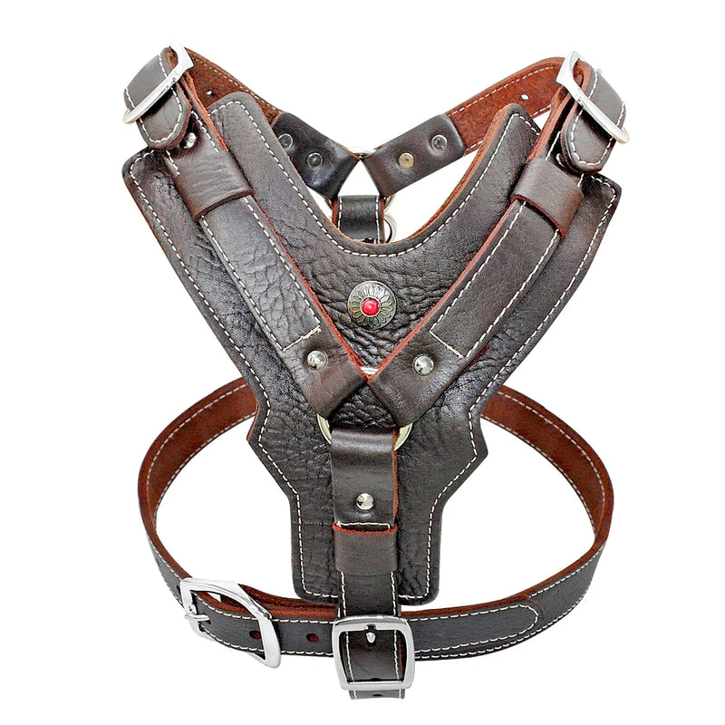 Genuine Durable Leather Harness for Large Dogs