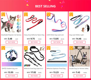 Dual Pet Reflective Nylon Leash