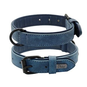 Leather Dog Soft Padded Collar