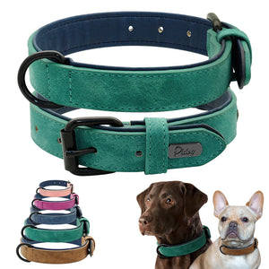 Leather Dog Soft Padded Collar