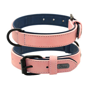 Leather Dog Soft Padded Collar